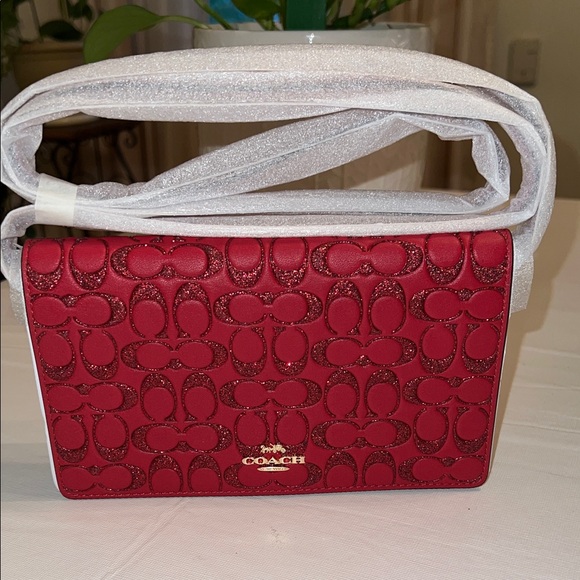 Coach Glittery Red Crossbody Bag - Picture 1 of 4